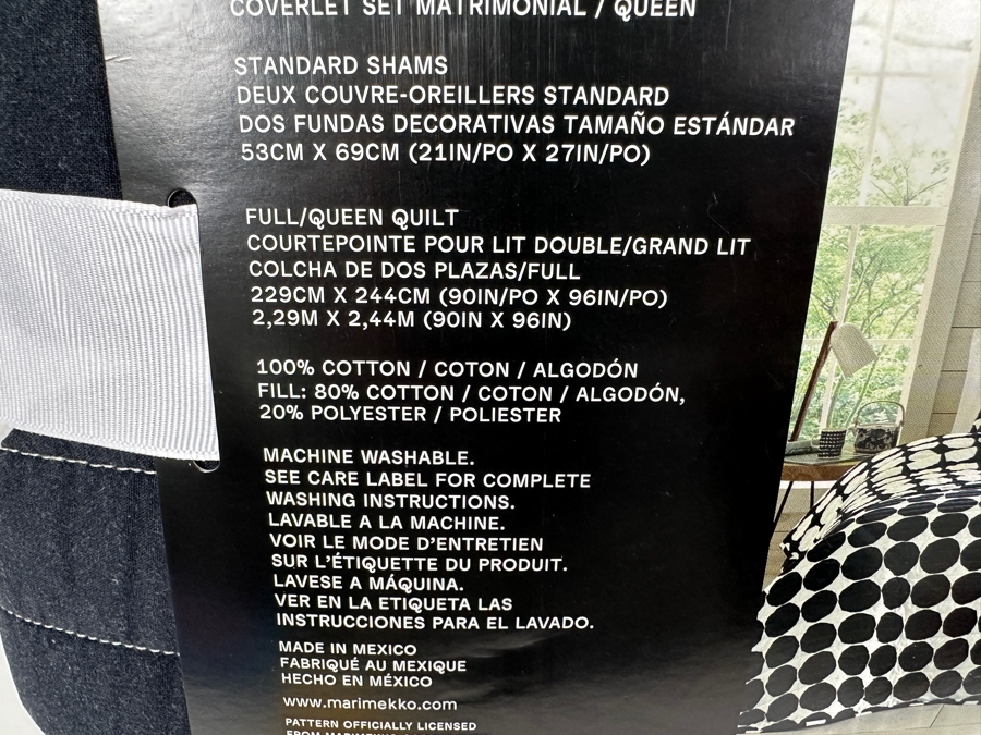 Just Added - New Marimekko Pienet Kivet Maija Isola 1956 Full/Queen Set With Standard Shams & Full/Queen Quilt [Photo 4]