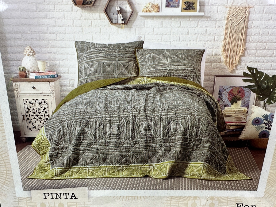 Just Added - New Justina Blakeney For Makers Collective Pinta Full/Queen Quilt Set With 2 Shams & Quilt [Photo 3]