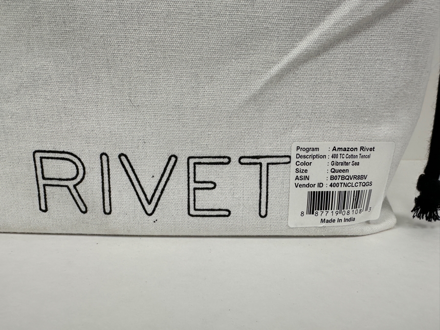Just Added - New Rivet 400 Thread Count Cotton Queen Bed Sheets In Gibralter Sea Color [Photo 3]