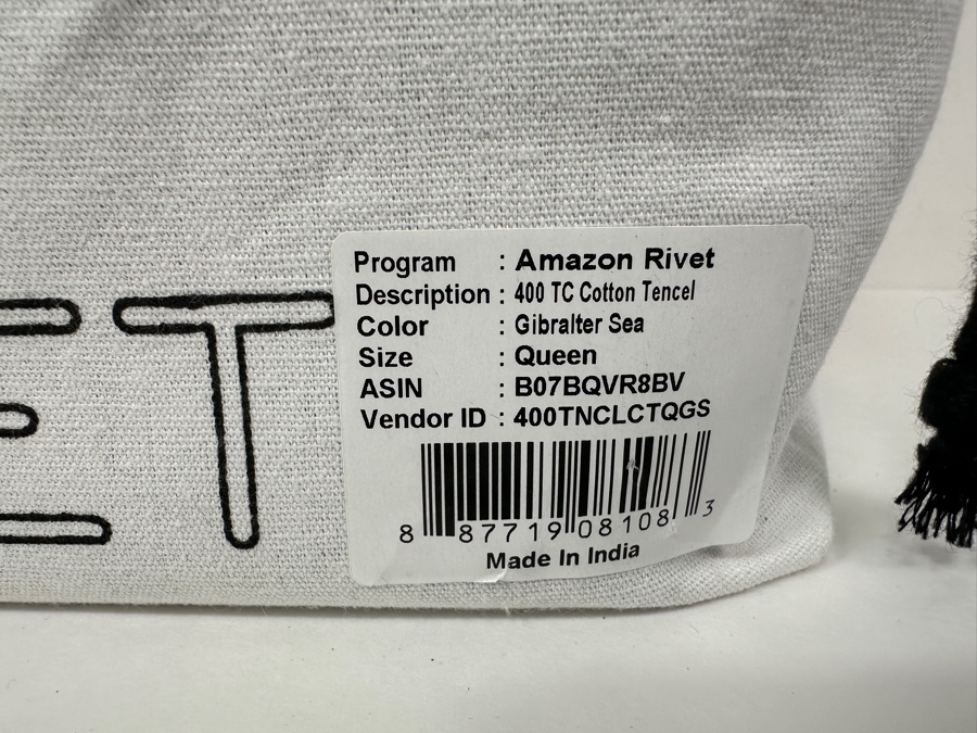 Just Added - New Rivet 400 Thread Count Cotton Queen Bed Sheets In Gibralter Sea Color [Photo 4]