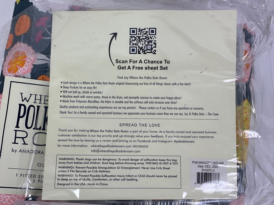 Just Added - New Amadora Designed Concepts Where The Polka Dots Roam Queen Bedding Set With Fitted Sheet, Flat Sheet & 2 Pillowcases [Photo 4]