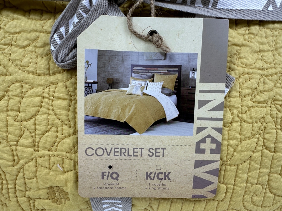 Just Added - New Ink & Ivy Full/Queen Mustard Color Coverlet Set with Two Shams [Photo 2]
