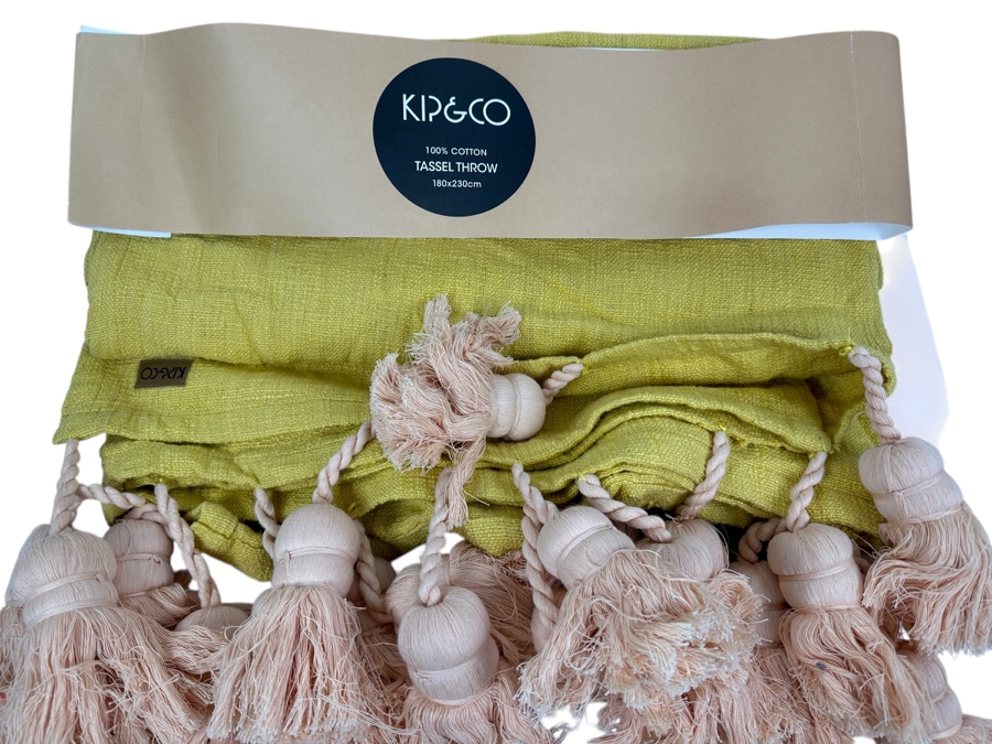Just Added - New Kip & Co 100% Cotton Tassel Throw Designed In Melbourne / Made In India 180cm x 230cm Retails $175 [Photo 1]