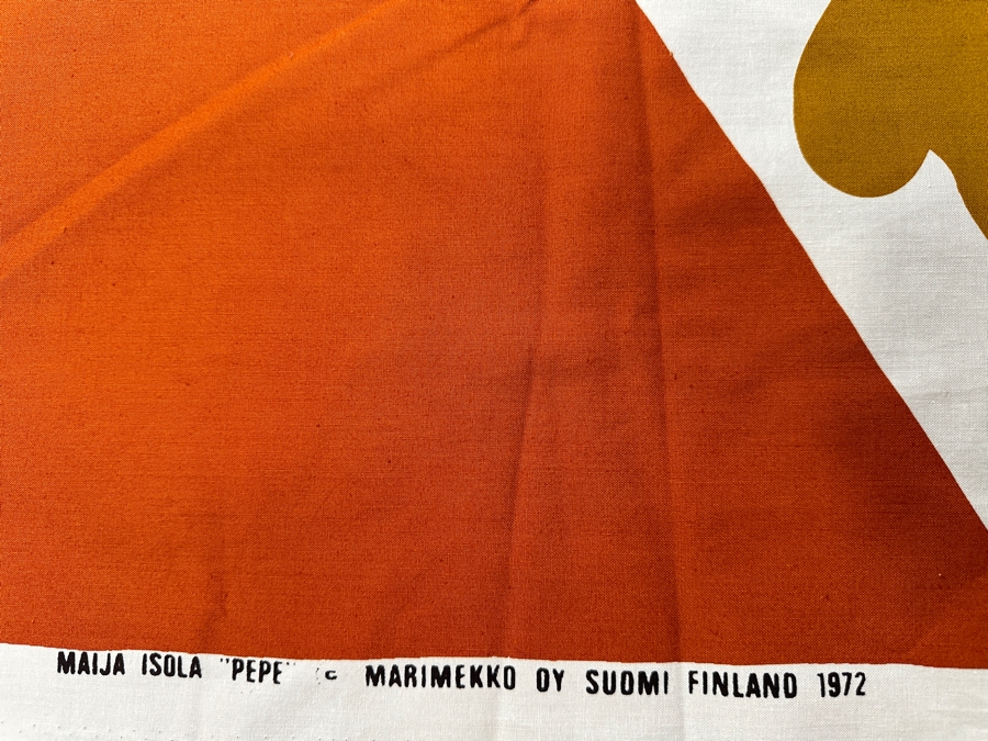 Just Added - Vintage 1972 'Pepe' Pattern Fabric By Marimekko Designed By Maija Isola Suomi Finland Two Parrots On A Tree Branch 53.5' X 8' [Photo 3]