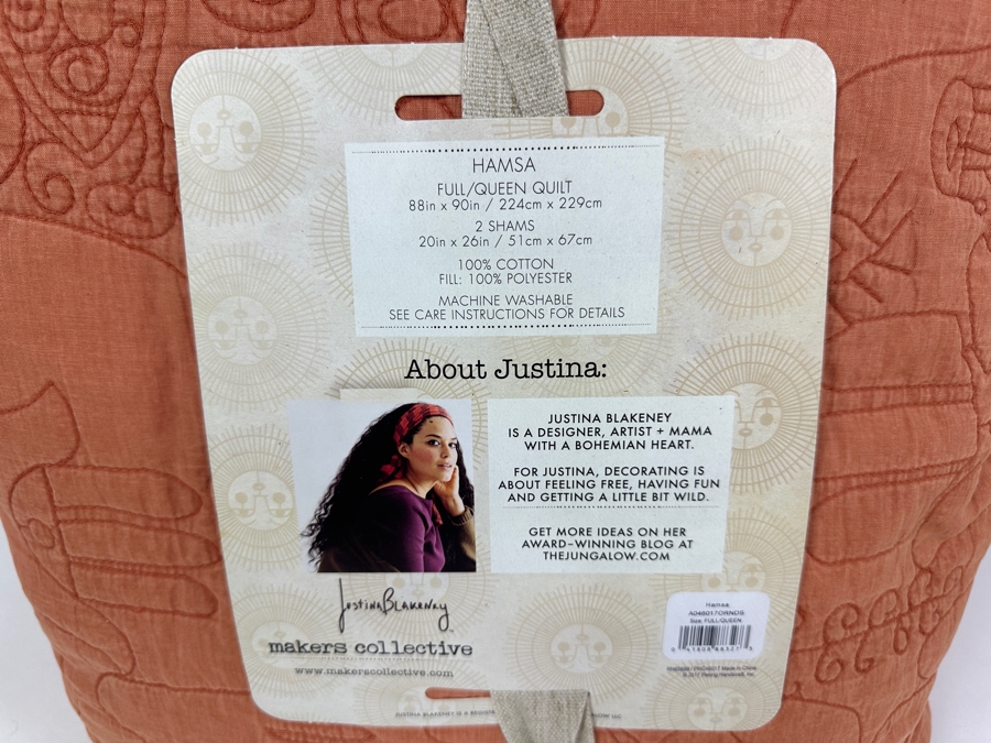 Just Added - New Justina Blakeney For Makers Collective Hamsa Queen Quilt Set With Full/Quilt & 2 Shams [Photo 5]