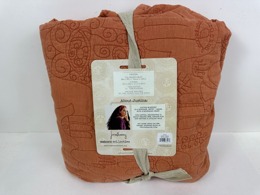 Just Added - New Justina Blakeney For Makers Collective Hamsa Queen Quilt Set With Full/Quilt & 2 Shams [Photo 4]