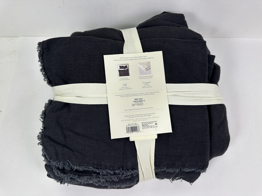 Just Added - New Washed Black Casaluna Linen Duvet and Sham Set Retails $139.00 [Photo 2]