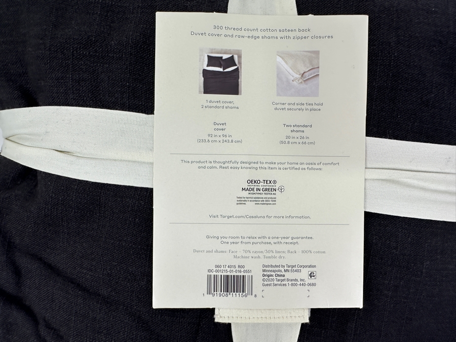 Just Added - New Washed Black Casaluna Linen Duvet and Sham Set Retails $139.00 [Photo 3]