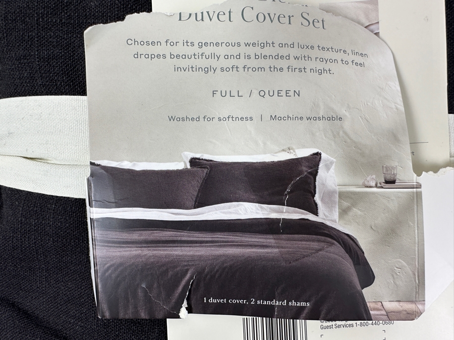 Just Added - New Washed Black Casaluna Linen Duvet and Sham Set Retails $139.00 [Photo 5]