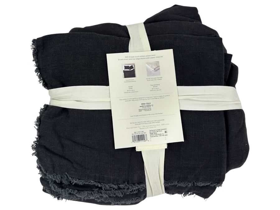 Just Added - New Washed Black Casaluna Linen Duvet and Sham Set Retails $139.00 [Photo 1]