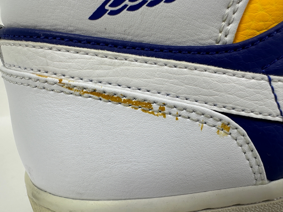 Just Added - Men's Size 14 Nike Air Jordan 1 Mid GS White & Blue Leather [Photo 10]