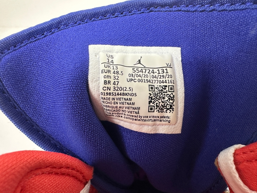 Just Added - Men's Size 14 Nike Air Jordan 1 Mid GS White & Blue Leather [Photo 7]