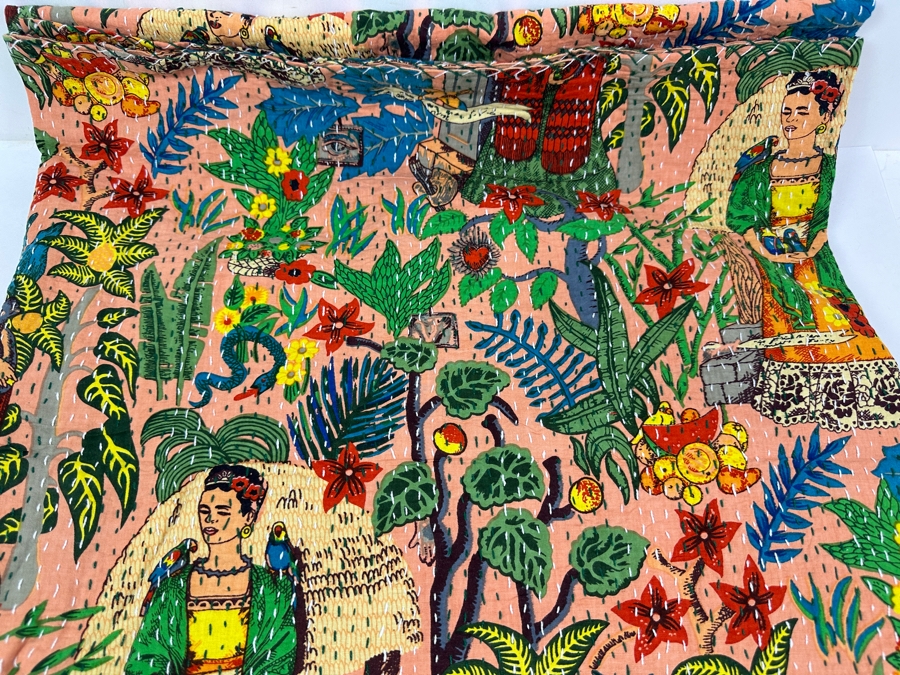 Just Added - New Farida Print Cotton Quilt Throw Blanket 102' x 84' [Photo 3]