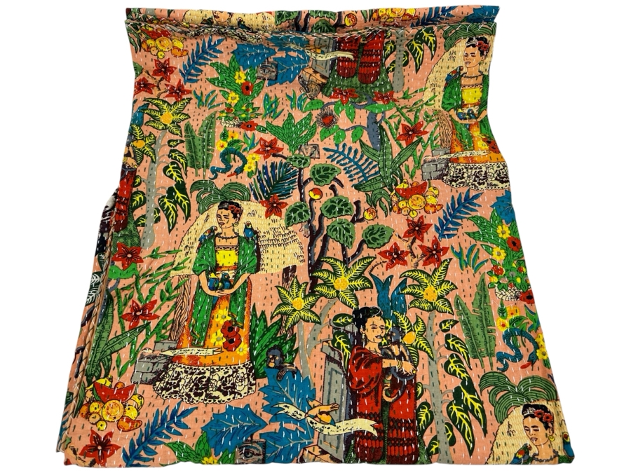 Just Added - New Farida Print Cotton Quilt Throw Blanket 102' x 84' [Photo 1]