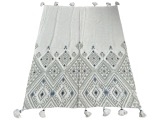 Just Added - New White and Gray Cotton Throw Blanket with Tassels 66' x 48' [Photo 6]