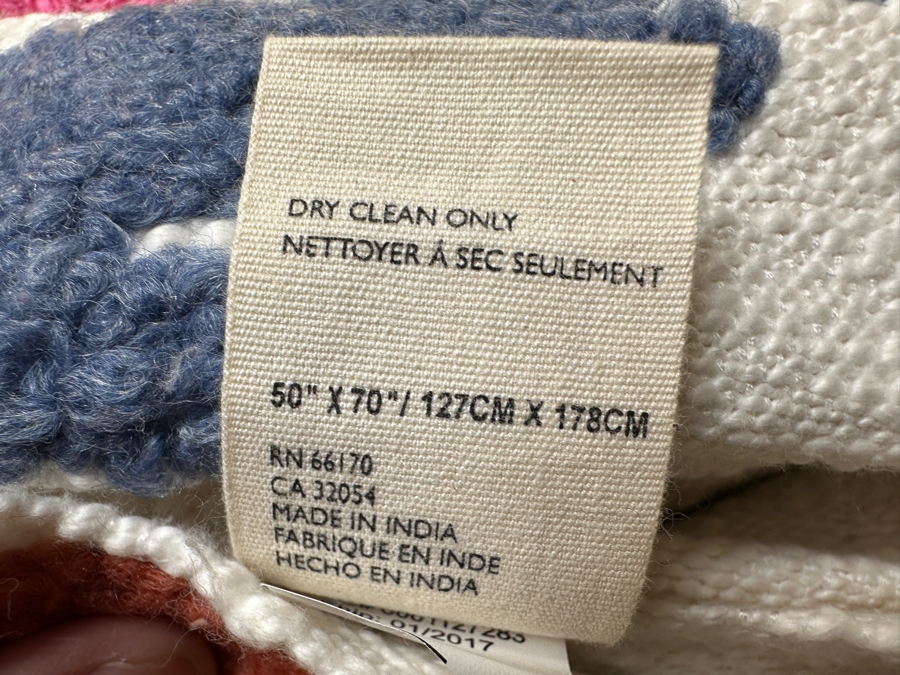 Just Added - New Anthropologie Dal Tufted Throw Blanket with Tassels 50' x 70' Cotton Blend [Photo 6]