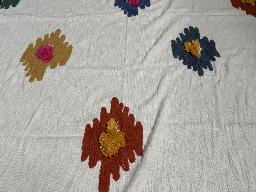 Just Added - New Anthropologie Dal Tufted Throw Blanket with Tassels 50' x 70' Cotton Blend [Photo 4]