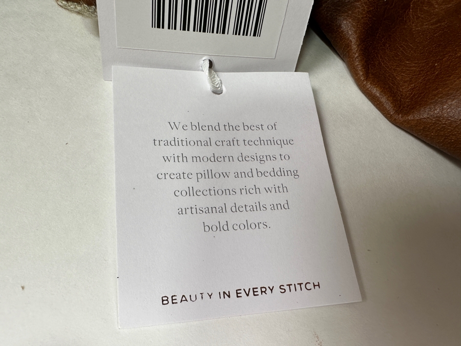 Just Added - (2) New Villa Leather Pillows 22' x 22' in Kona Brown [Photo 5]