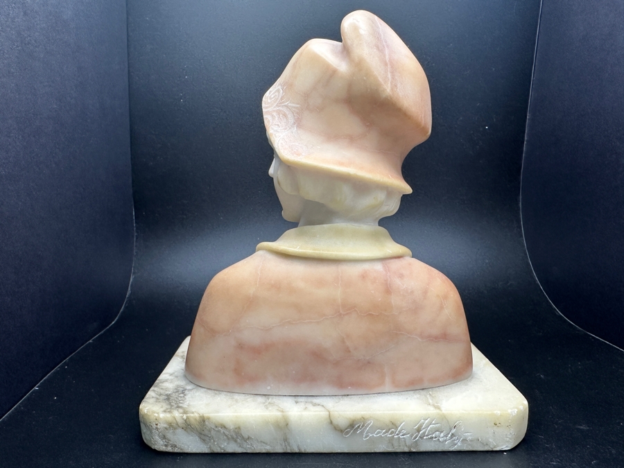 Vintage Alabaster Bust of Woman Made in Italy 6' x 6.5' [Photo 8]