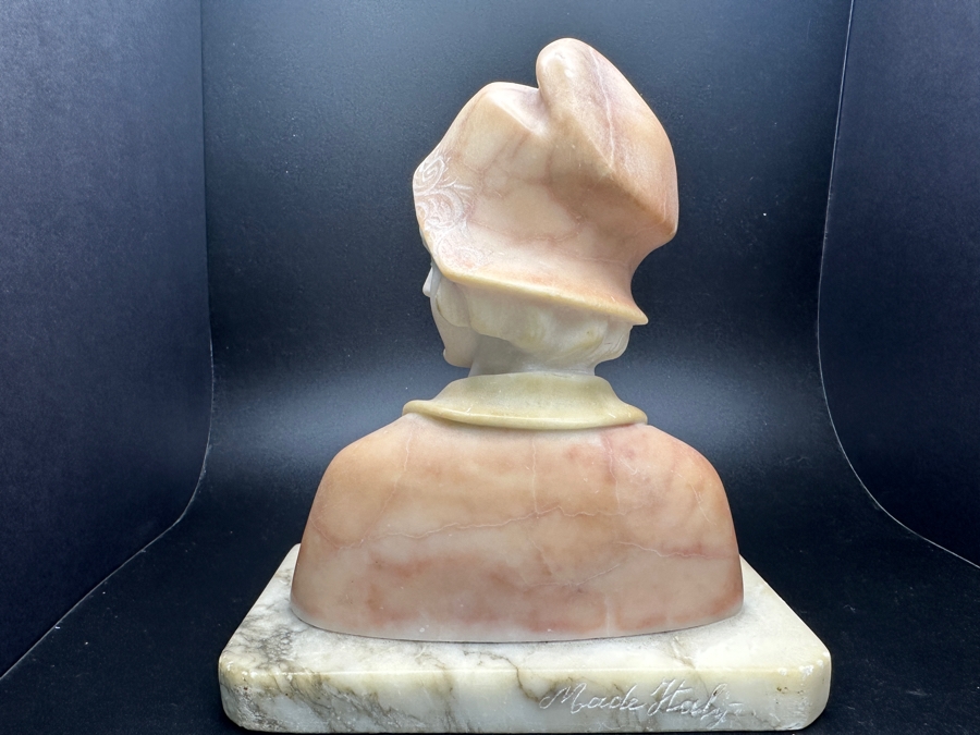 Vintage Alabaster Bust of Woman Made in Italy 6' x 6.5' [Photo 7]