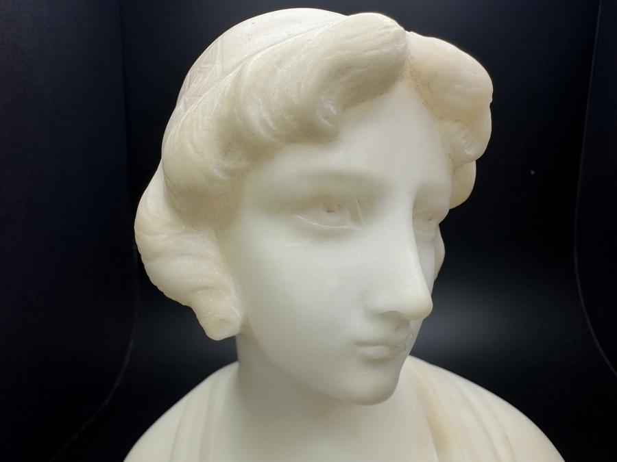 Vintage Alabaster Bust of Woman 6' x 6.75' [Photo 2]