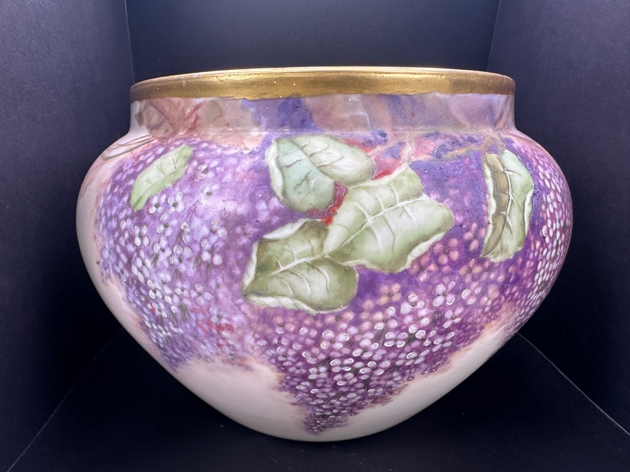 Vintage Hand Painted French Floral Bowl 9' x 7' [Photo 2]