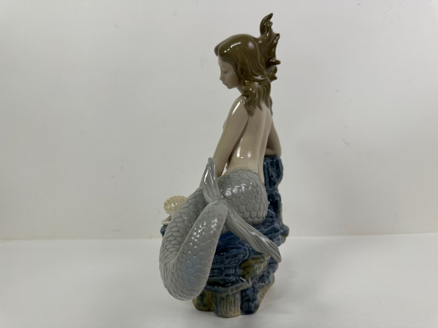 Rare Lladro Fantasy & Legends Mermaid with Pearl #1348 11.5'H [Photo 7]
