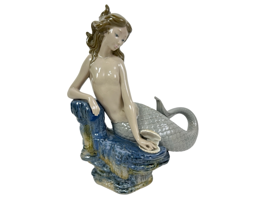 Rare Lladro Fantasy & Legends Mermaid with Pearl #1348 11.5'H