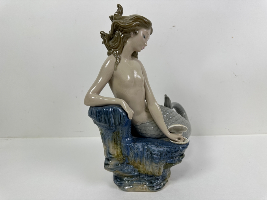 Rare Lladro Fantasy & Legends Mermaid with Pearl #1348 11.5'H [Photo 5]