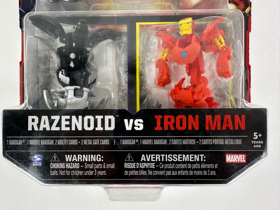 New Blister Pack Bakugan's Razenoid Vs. Marvel's Iron Man Figurines [Photo 4]