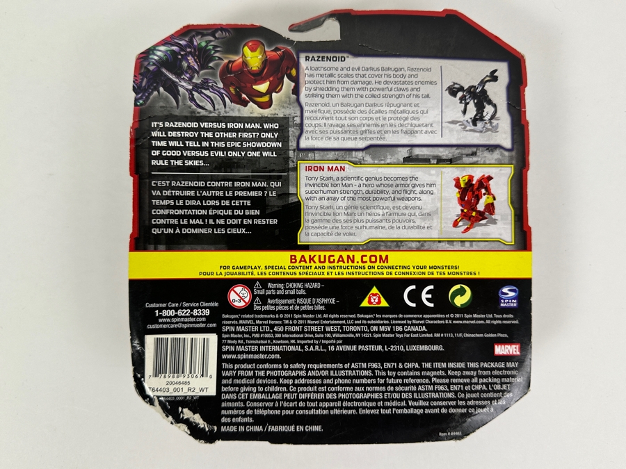 New Blister Pack Bakugan's Razenoid Vs. Marvel's Iron Man Figurines [Photo 5]