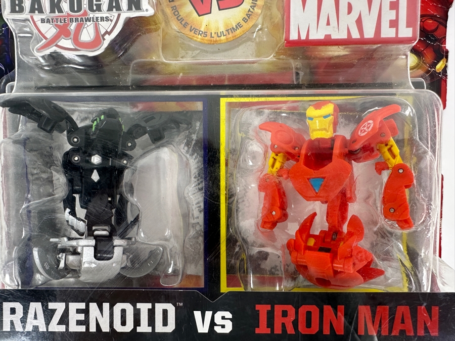 New Blister Pack Bakugan's Razenoid Vs. Marvel's Iron Man Figurines [Photo 3]