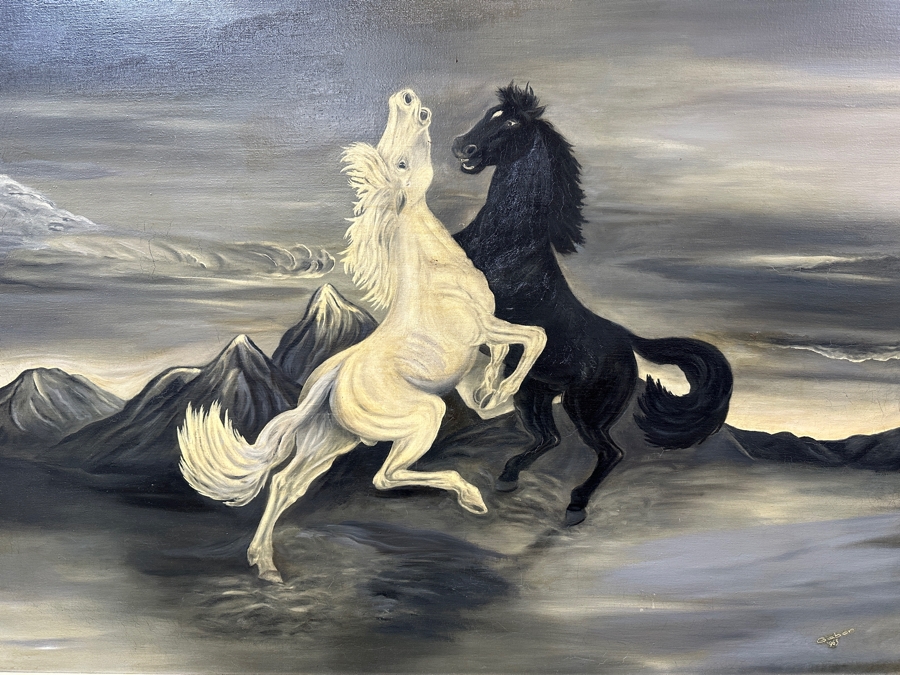 Just Added - Original Oil Horse Artwork by Gabon 45' x 57' [Photo 4]