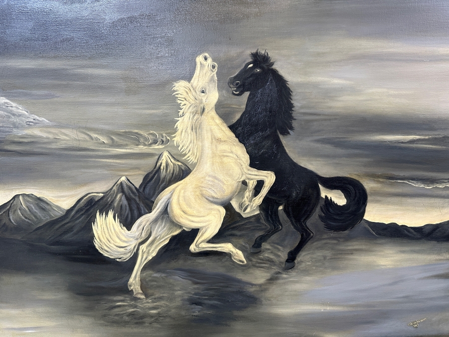 Just Added - Original Oil Horse Artwork by Gabon 45' x 57' [Photo 2]