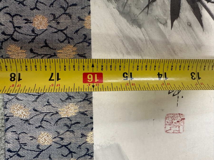 Vintage Japanese Tiger Silk Scroll Painting Kakejiku Painting Area Is 16W X 41H [Photo 10]