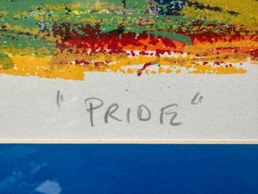 Hand Signed Juli Veee (San Diego Sockers Second All Time Leading Scorer) Soccer Print Titled 'Pride' 34W X 21H Framed 41.5 X 28.5 [Photo 7]