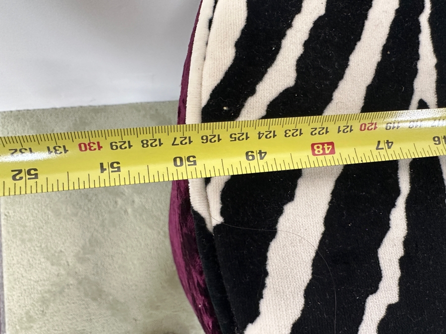 Just Added - Iconic Bretz Furniture Designer Purple Velvet and Zebra Table Base Without Glass - Use As A Console Table 50W X 21D X 28H [Photo 6]