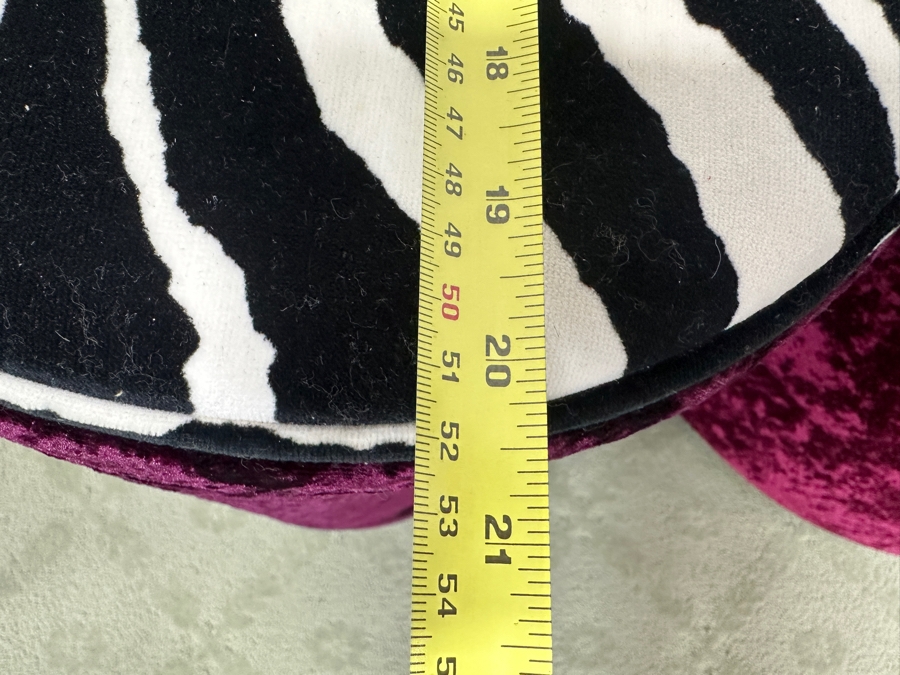 Just Added - Iconic Bretz Furniture Designer Purple Velvet and Zebra Table Base Without Glass - Use As A Console Table 50W X 21D X 28H [Photo 7]