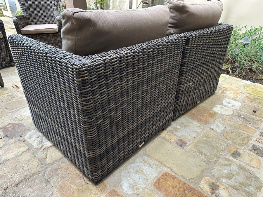 Prestige Furniture Synthetic Woven Wicker 2-Piece Sofa Corner Chairs 65.5'W x 32'D x 36'H [Photo 5]