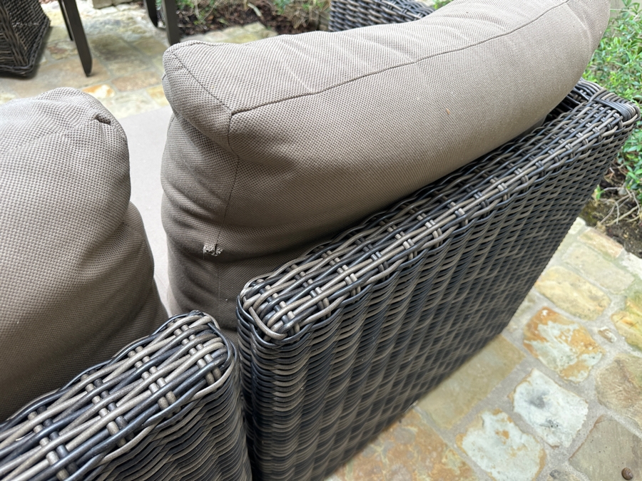 Prestige Furniture Synthetic Woven Wicker 2-Piece Sofa Corner Chairs 65.5'W x 32'D x 36'H [Photo 8]