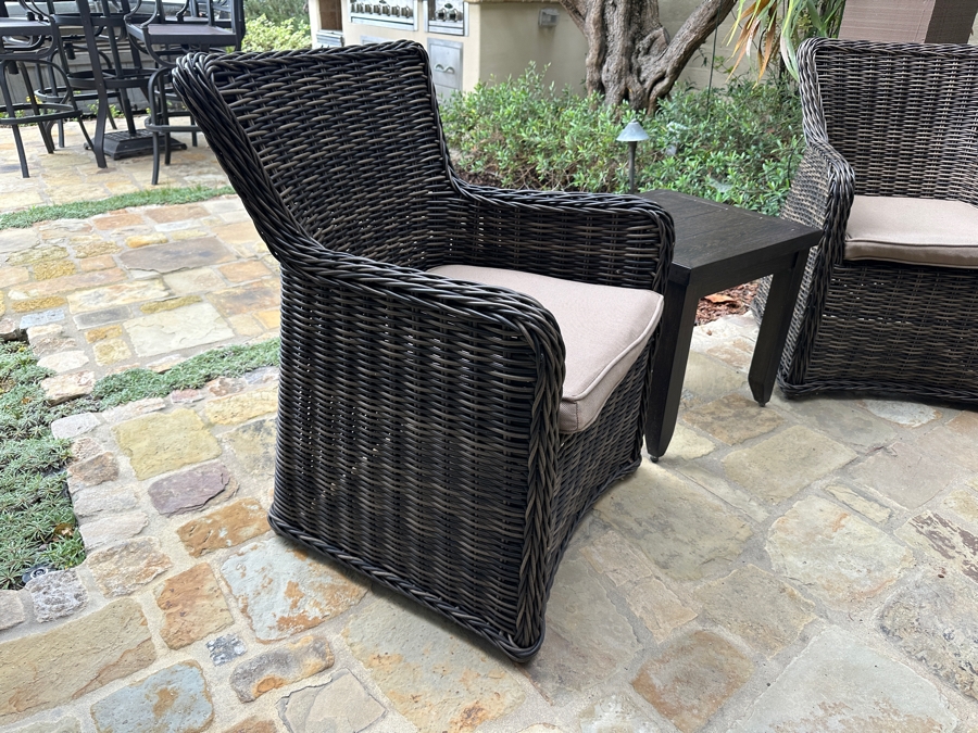 Patio Renaissance Pair Of Greenville Armchairs and Side Table 19'W x 19'D x 19.5'H [Photo 4]
