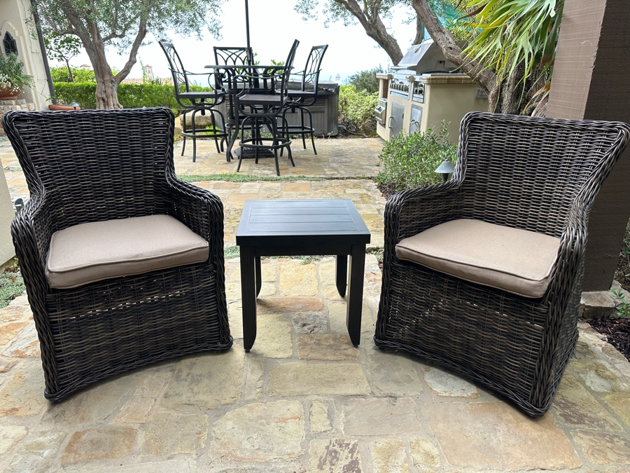 Patio Renaissance Pair Of Greenville Armchairs and Side Table 19'W x 19'D x 19.5'H [Photo 3]