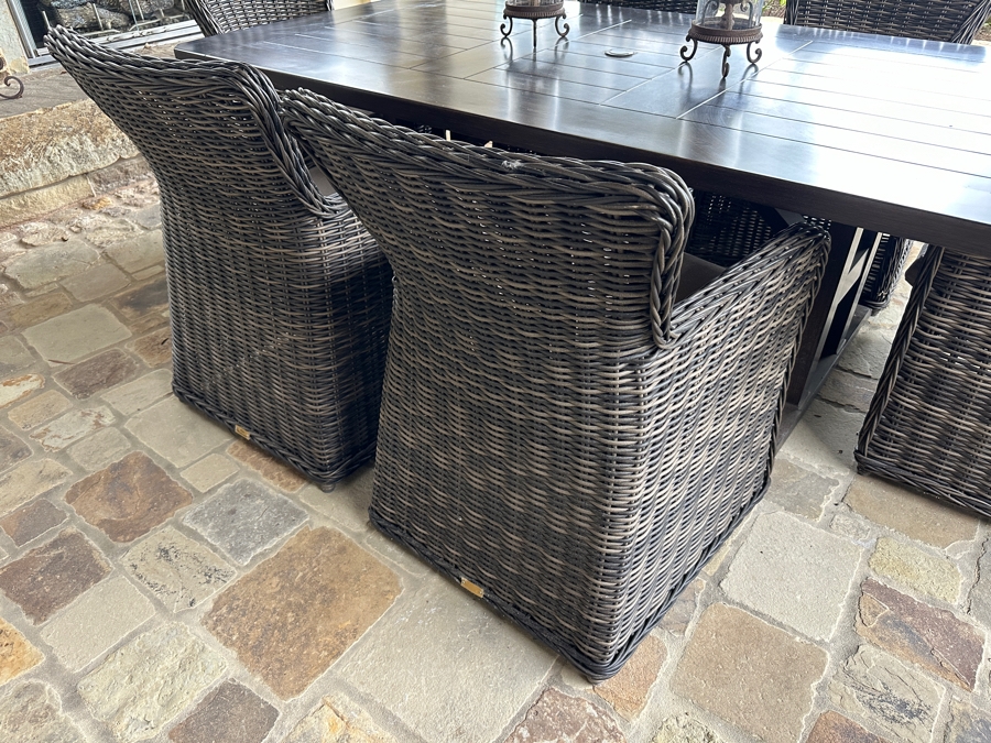 Patio Renaissance Dining Table With (6) Greenville Dining Armchairs 84'L x 44.5'W x 28'H [Photo 5]