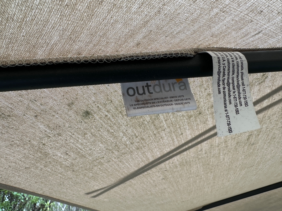 Outdoor Bar Patio Set with OutDura Umbrella 42'R Table And (4) Swivel Barstool Chairs 30' Seat Height / 50'H [Photo 12]