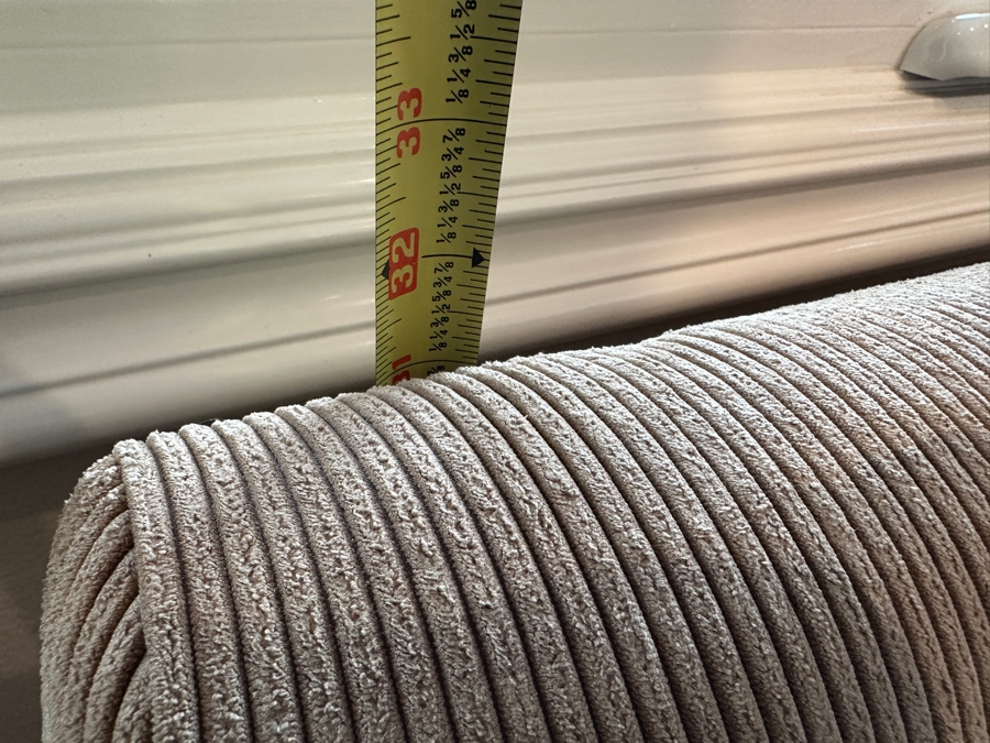 Set of (2) Macy's Modern Concepts Tan Upholstered Arm Chairs 48'W x 43'D x 31'H [Photo 11]