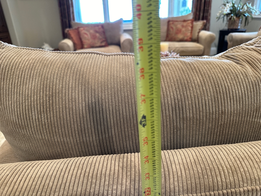 Macy's Modern Concepts Tan Upholstered Sofa Loveseat 65'W x 43'D x 32'H [Photo 7]