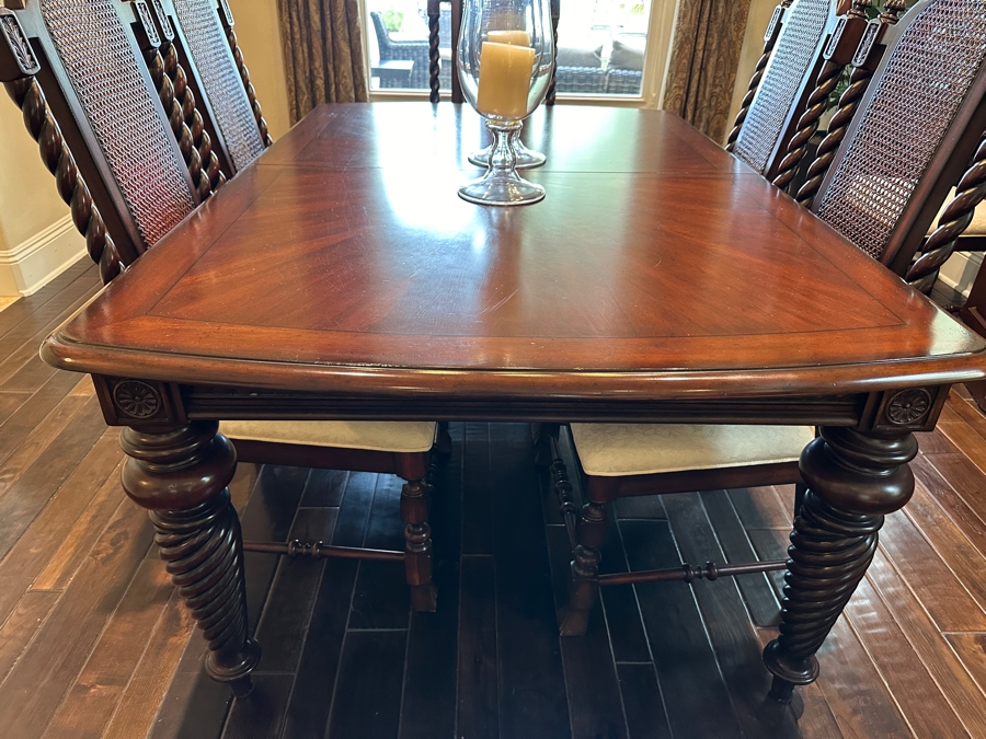 Lexington Home Dining Table And (8) Chairs 74L x 48W x 30H Plus (2) 20' Leaves [Photo 13]