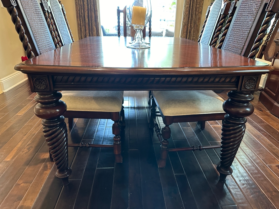 Lexington Home Dining Table And (8) Chairs 74L x 48W x 30H Plus (2) 20' Leaves [Photo 12]