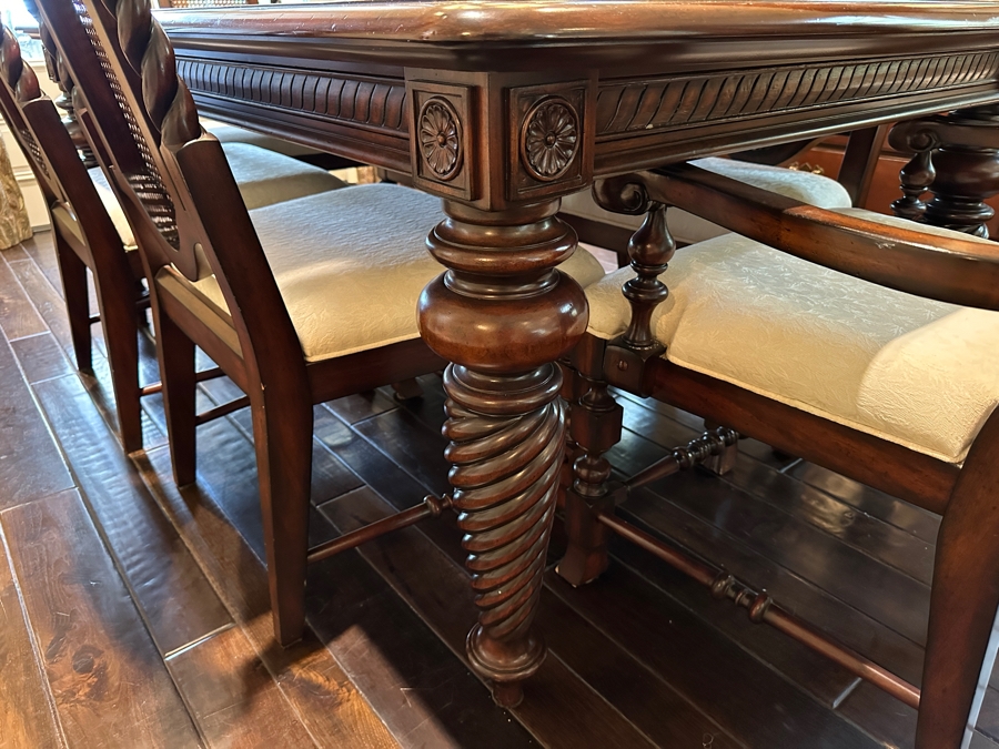 Lexington Home Dining Table And (8) Chairs 74L x 48W x 30H Plus (2) 20' Leaves [Photo 9]