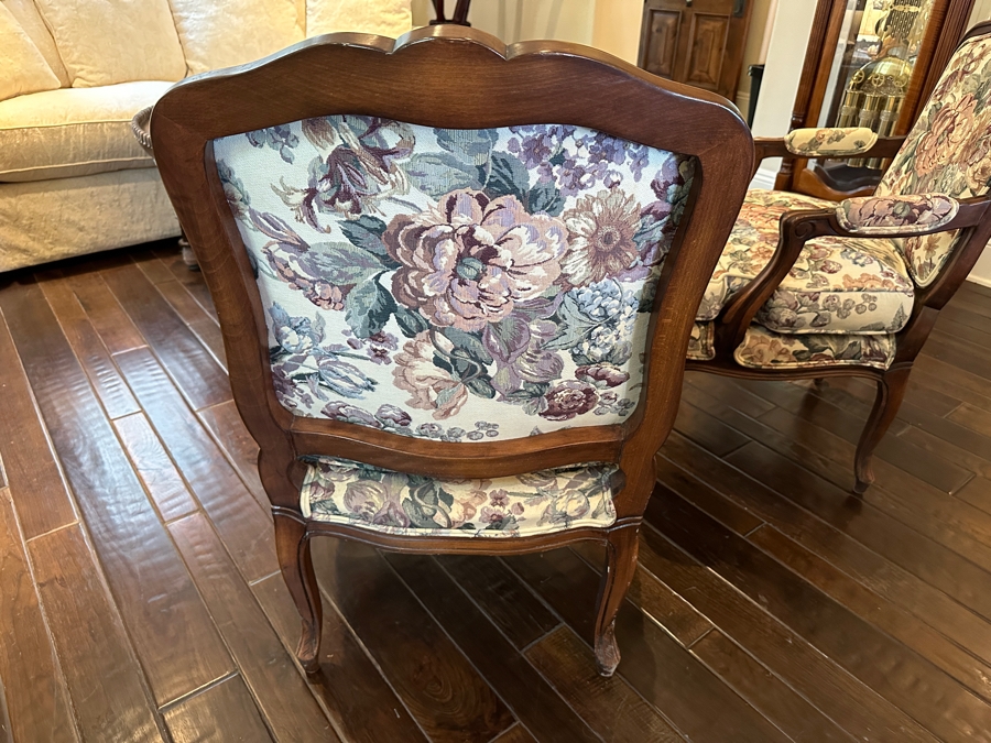 Pair Of Upholstered Wooden Armchairs 24W X 29D X 37.5H [Photo 5]